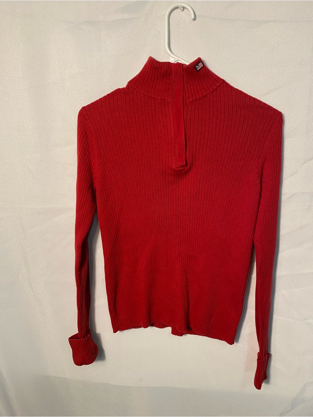 Polo Jeans Co Ralph Lauren Woman’s  Ribbed Red Mock Neck Sweater